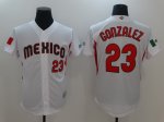 Men's Mexico Baseball #23 Adrian Gonzalez Majestic White 2017 World Baseball Classic Stitched Jersey