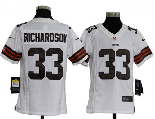 nike youth nfl cleveland browns #33 richardson white jerseys