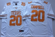 Texas Longhorns White #20 Earl Campbell College Jersey