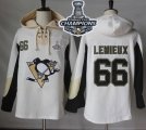 men nhl pittsburgh penguins #66 mario lemieux white pullover hoodie 2017 stanley cup finals champions stitched nhl jersey