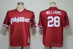 mlb philadelphia phillies #28 williams m&n red 1991 jerseys