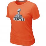 Women NFL Super Bowl XLVII Logo Orange T-Shirt