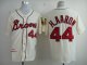 mlb atlanta braves #44 h.aaron m&n cream 1963 jerseys