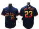 Men's Houston Astros #23 Michael Brantley Number Navy Blue Rainbow Stitched Cool Base Jersey
