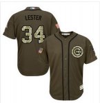 mlb majestic chicago cubs #34 jon lester green salute to service jerseys