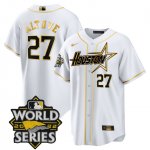 Men's Houston Astros #27 Jose Altuve World Series Stitched White Gold Special Cool Base Jersey