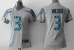 nike women nfl seattle seahawks #3 wilson grey jerseys