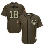 mlb majestic chicago cubs #18 ben zobrist green salute to service jerseys