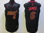NBA jerseys miami Heat 6# james black (Carbon Fiber)