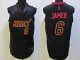 NBA jerseys miami Heat 6# james black (Carbon Fiber)