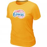 women nba los angeles clippers big & tall primary logo yellow T-
