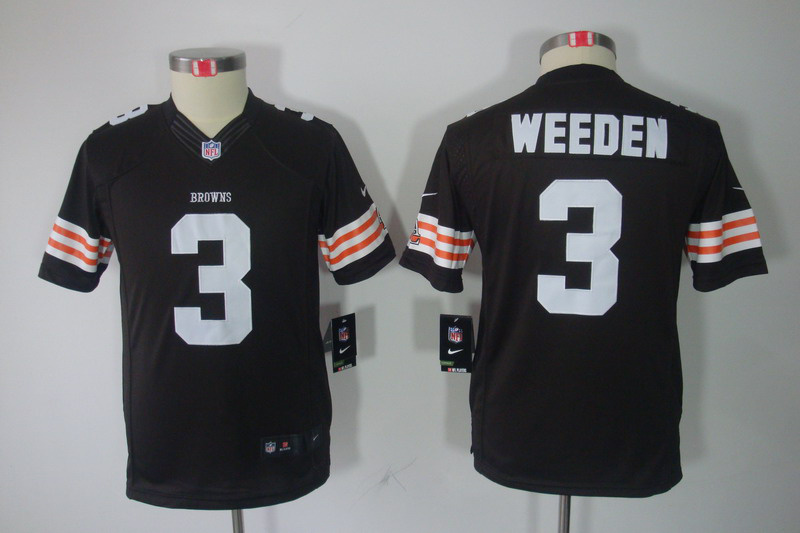 nike youth nfl cleveland browns #3 weeden brown [nike limited]