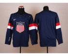 nhl team usa olympic blank blue jerseys [2014 winter olympics]