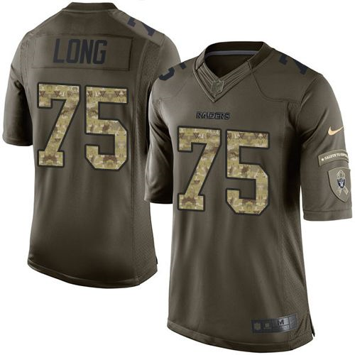 Youth Nike Oakland Raiders #75 Howie Long Green Salute to Service Jerseys