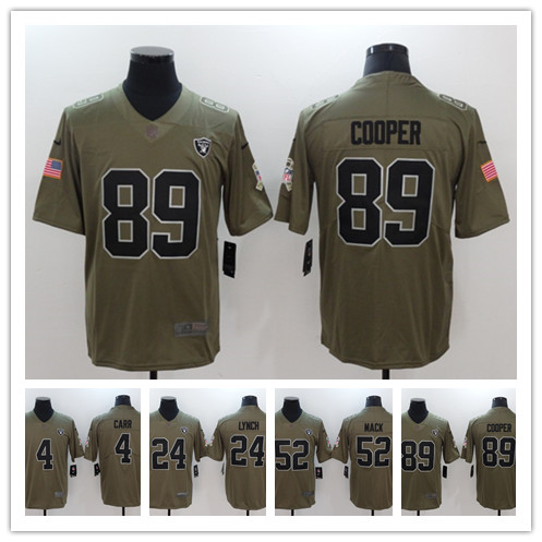 Football Oakland Raiders Hot Players Limited Olive 2017 Salute to Service Jersey