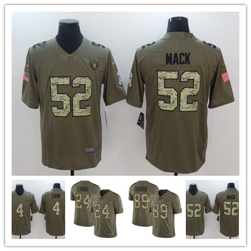 Football Oakland Raiders Hot Players Limited Olive and Camo number 2017 Salute to Service Jersey