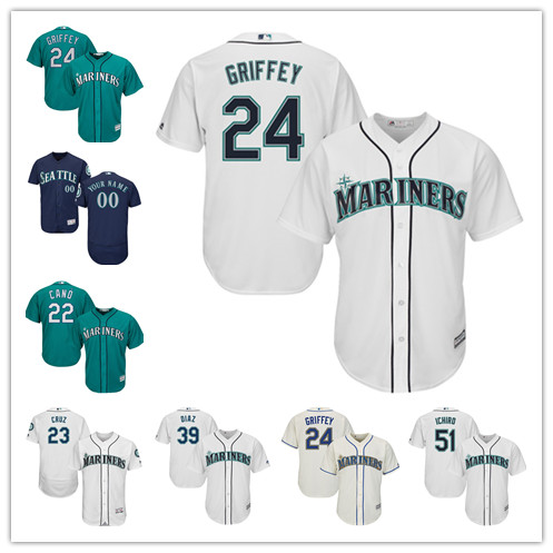 Baseball Seattle Mariners Stitched Flex Base Jersey and Cool Base Jersey