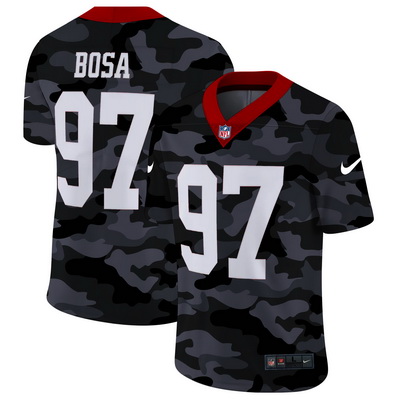 Custom Football San Francisco 49ers #97 Nick Bosa Stitched 2020 Camo Salute to Service Limited Jersey