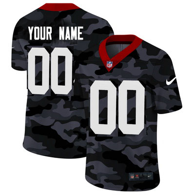 Custom Football San Francisco 49ers Any Name and Number Stitched 2020 Camo Salute to Service Limited Jersey